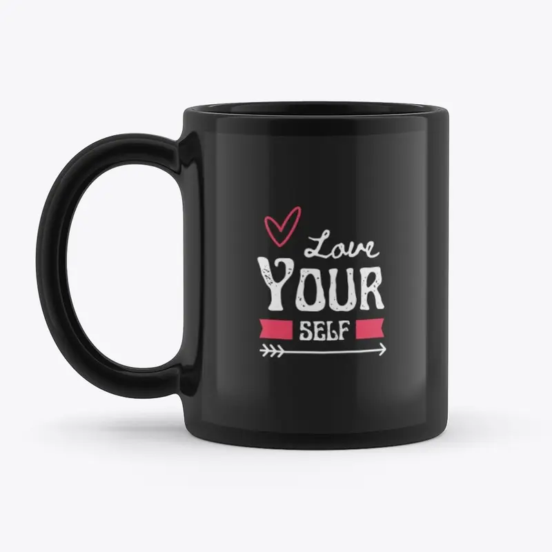 Self-love black mug/cup