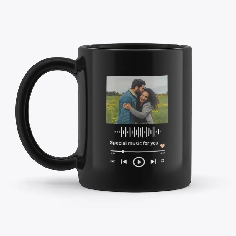 BLACK MUG/CUP FOR MUSIC LOVERS